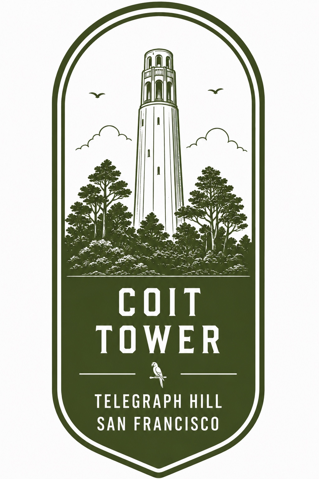 Coit Tower original illustration