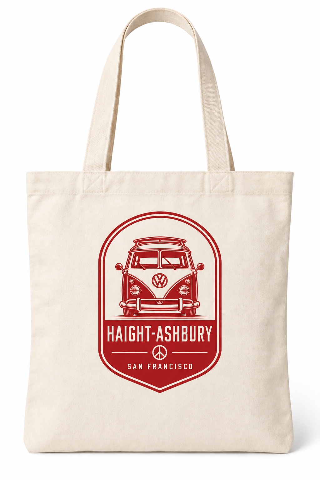 Haight-Ashbury design on a canvas tote