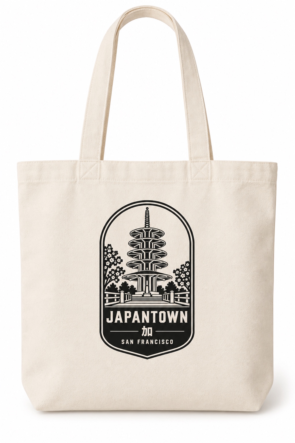 Japantown design on a canvas tote