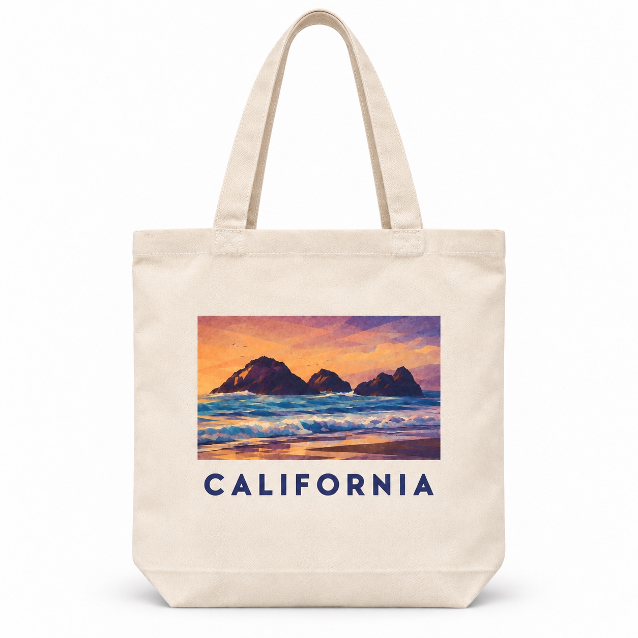 Pacific Coast design on a canvas tote